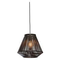 Čierne závesné svietidlo s bambusovým tienidlom ø 30 cm Merapi – Good&Mojo