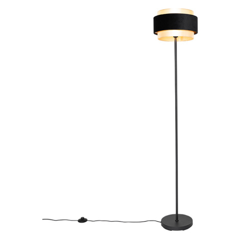 Moderná stojaca lampa čierna so zlatou - Elif QAZQA