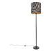 Moderná stojanová lampa čierne látkové tienidlo zebra 40 cm - Simplo