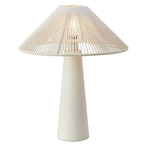 Stolná lampa Favoro, krémová, výška 50 cm, keramika, textil