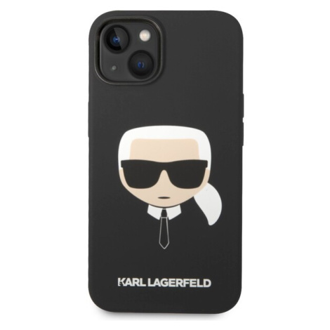 Karl Lagerfeld MagSafe Kompatibilný Kryt Liquid Silicone Karl Head pre iPhone 14 Max Black