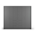 Sivá šatníková skriňa 255x217 cm Wells - Cosmopolitan Design
