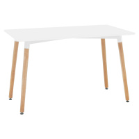Jedálenský stôl, biela/buk, 120x80 cm, DIDIER 4 NEW