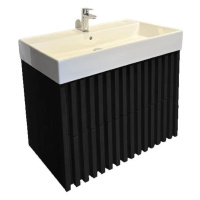 Kúpeľňová skrinka s umývadlom SAT Delano 80x56x46 cm čierna matná