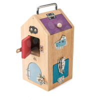 Drevený domček so strašidlami Monster Lock Box Tender Leaf Toys 8 dverí s 8 rôznymi zámkami a 2 