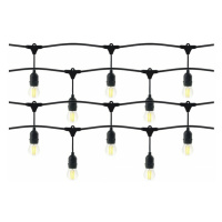 Garland set - lighting garland 20 m long, IP44, black + 40 LED bulbs 1W E27, 3000K + 1 fre