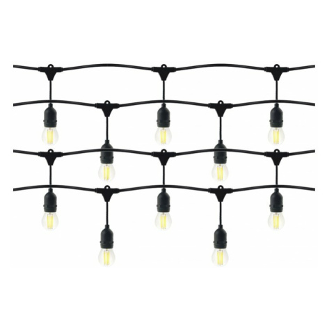 Garland set - lighting garland 20 m long, IP44, black + 40 LED bulbs 1W E27, 3000K + 1 fre