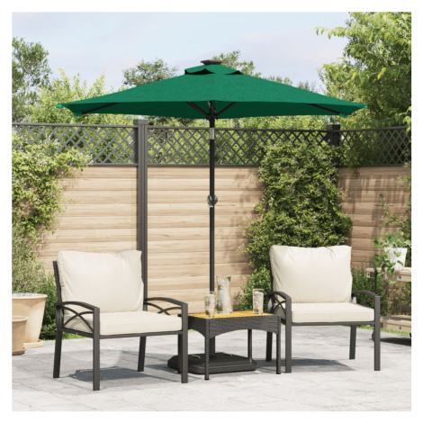 vidaXL Záhradný slnečník s oceľovou tyčou zelený 225x225x212 cm