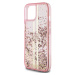 Guess PC/TPU Liquid Glitter Gold Stripe Zadný Kryt pre iPhone 15 Pink