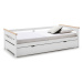 Biela detská posteľ z borovicového dreva s výsuvným lôžkom 90x190 cm Elisa - Marckeric