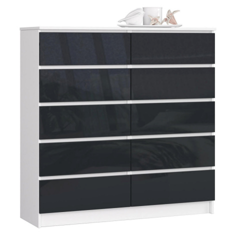 RAUMHIRSCH FURNITURE KOMODA Biela, lesklá grafitová 121/120/40