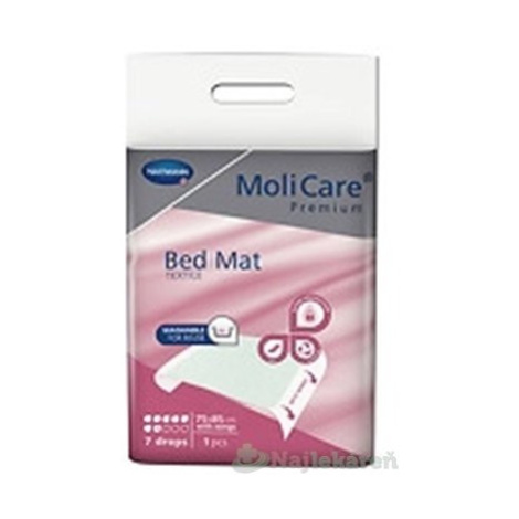 MoliCare Premium Bed Mat Textile 7 kvapiek 75x85cm textilná absorpčná podložka s krídelkami, 1x1