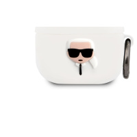 Puzdro na slúchadlá Karl Lagerfeld Karl Head Silikónové Puzdro pre Apple Airpods 3 White
