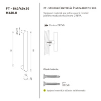 FT - MADLO kód 840 40x20 mm SP ks NEM - nerez matná (F60) 800 mm 40x20 mm