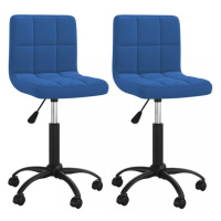 Otočná jedálenská stolička 2 ks zamat / kov Dekorhome Modrá,Otočná jedálenská stolička 2 ks zama