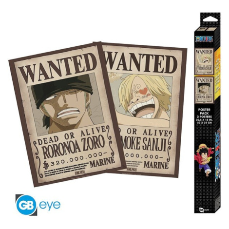 Set 2 plagátov One Piece - Wanted Zoro & Sanji (52x38 cm)