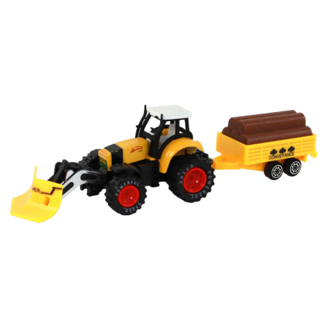 mamido Žltý traktor s prívesom, bager a buldozér - poľnohospodársky stroj