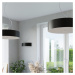 Čierne stropné svietidlo s textilným tienidlom ø 100 cm Herra – Nice Lamps