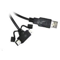 PREMIUMCORD Kábel USB 2.0 A - microUSB/miniUSB 5pin 2m (F/F)