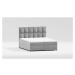 Sivá čalúnená dvojlôžková posteľ s úložným priestorom 200x200 cm Flip – Ropez