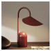 Ferm LIVING LED dobíjacia stolová lampa Arum, červená, stmievateľná, IP44