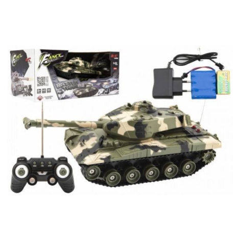 Tank RC plast 27cm 27MHz na batérie + dobíjacie pack so zvukom a svetlom v krabici 37x17x19cm