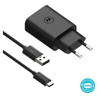 Motorola TurboPower nabíjačka 20W USB-A s USB-C káblom čierna