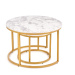 HALMAR Paola okrúhly konferenčný stolík (2 ks) biely mramor / zlatý