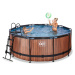 Bazén s filtráciou Wood pool Exit Toys kruhový oceľová konštrukcia 360*122 cm hnedý od 6 rokov
