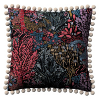 Dekoria Monika s lemom, farebný kvetinový motív na čiernom pozadí, 45 x 45 cm, Intenso Premium, 