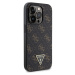 Guess PU Leather 4G Triangle Metal Logo Zadný Kryt pre iPhone 14 Pro Black