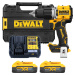 DEWALT 18V XR Aku vŕtačka s príklepom, 2x 5,0 Ah POWERSTACK DCD805H2T-QW