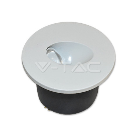 Schodiskové LED svietidlo okrúhle 3W, 3000K, 120lm, biele VT-1109RD (V-TAC)