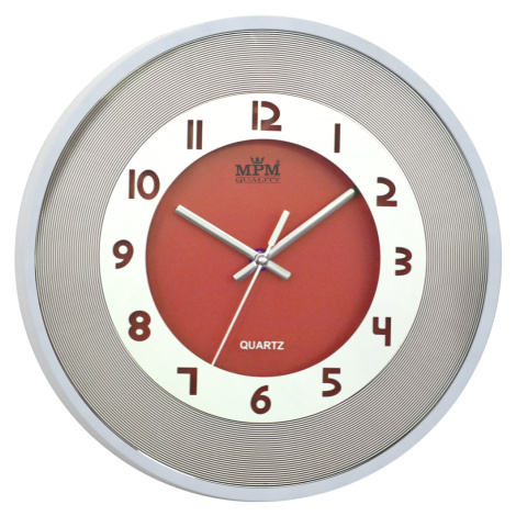 Nástenné hodiny MPM, 2523.6000 - oranžová/biela, 31cm