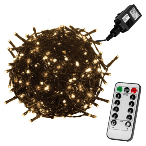 VOLTRONIC® 59754 Vianočné LED osvetlenie 5 m - teple biela 50 LED + ovládač - zelený kábel