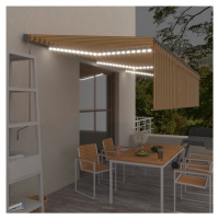 vidaXL Automatická markíza tienidlo&LED&senzor vetra 6x3 m žlto-biela