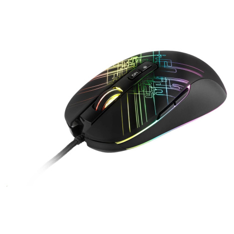 C-TECH herná myš Dusk, casual gaming, 3200 DPI, RGB podsvietenie, USB