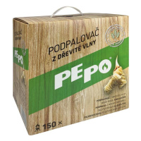 Podpaľovač PE-PO® drevitá vlna, 150 ks, rozpaľovač na gril, kachle, krby, pece