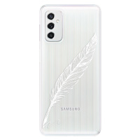 Odolné silikónové puzdro iSaprio - Writing By Feather - white - Samsung Galaxy M52 5G