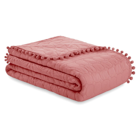 Ružová prikrývka na posteľ AmeliaHome Meadore, 200 x 220 cm