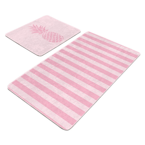 Ružové zamatové kúpeľňové predložky v súprave 2 ks 60x100 cm – Mila Home