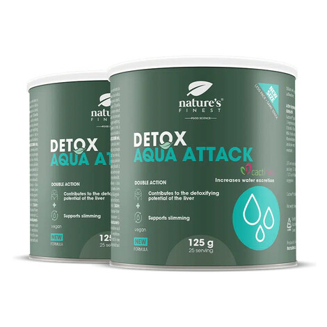 Nature's Finest Detox Aqua Attack | Cactinea drenážní nápoj pro snížení zadržování vody | chlore