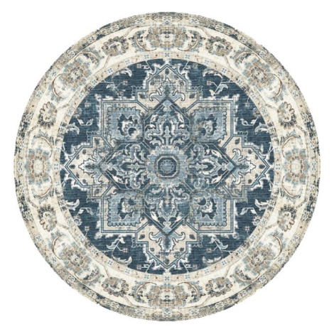 Norddan Dizajnový okrúhly koberec Maile 200 cm modrý
