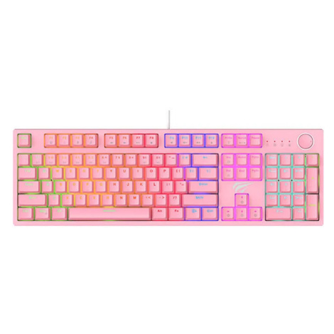 Herná klávesnica Havit KB871L Mechanical Gaming Keyboard RGB (pink)
