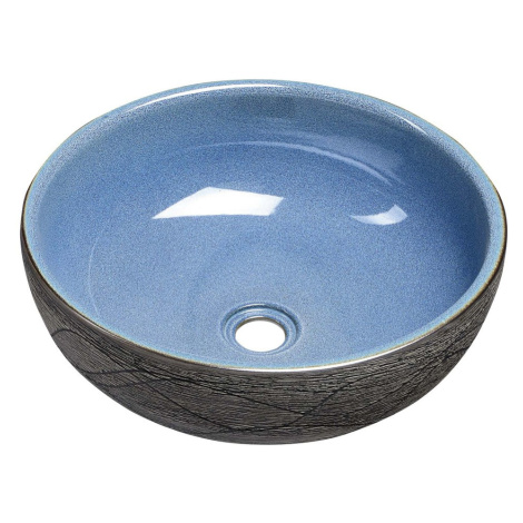 PRIORI keramické umývadlo, priemer 41cm, 15cm, modrá / šedá PI020 Sapho