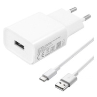 Sieťový nabíjací adaptér, 10 W, zásuvka USB, s káblom USB typu C, Xiaomi, biely, továrenské