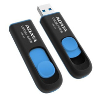 ADATA Flash 64GB UV128, USB 3.1 Dash Drive (R:90/W:40 MB/s) čierna/modrá