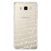 Odolné silikónové puzdro iSaprio - Handwriting 01 - white - Samsung Galaxy J5 2016