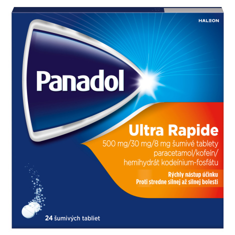 PANADOL Ultra Rapide šumivé tablety, stredne silná až silná bolesť 24 šumivých tabliet