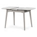 AUTRONIC HT-401M WT Jedálenský stôl 110+30x75 cm, keramická doska biely mramor, masív, sivý vyso